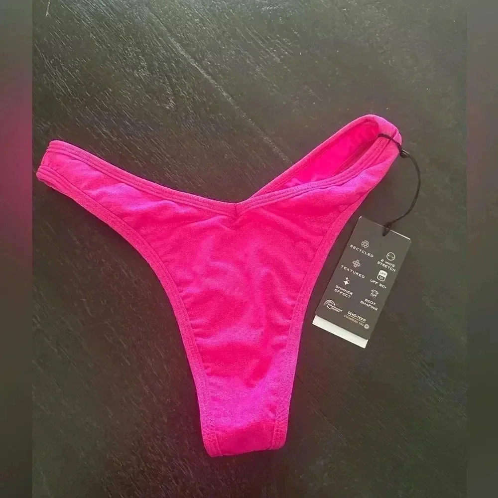 Revolve VDM Kate Reversible Bikini Bottom‎ In Milano Pink Sz S